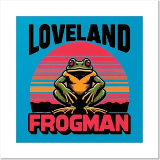 Loveland Frogman Retro Sunset Design Posters and Art